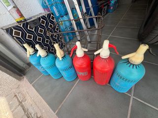 6 Sifones antiguos + cesta