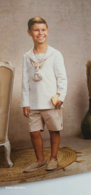 Traje comunión niño - Blanco roto