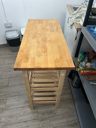 Carrito cocina madera - 2 cajones