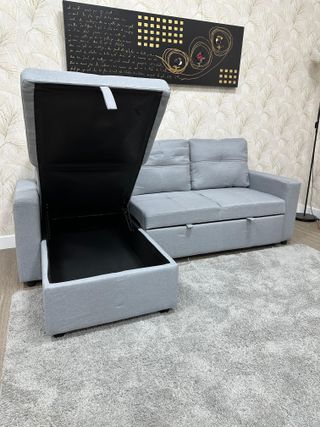 Sofá chaise longue gris - cama OFERTA