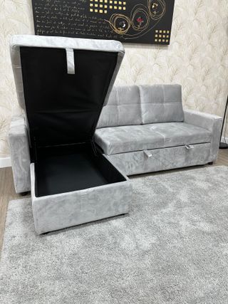Sofá chaise longue gris - cama OFERTA