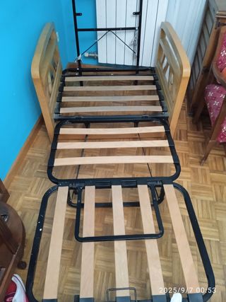 Sofá cama - Beige y marrón