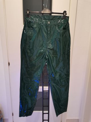 Pantaloni Goldenpoint vinile verdi tg.XL