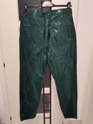 Pantaloni Goldenpoint vinile verdi tg.XL