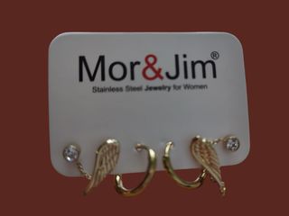 Pendientes Mor&Jim dorados de acero.