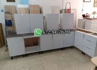 Muebles cocina blancos - 9 piezas