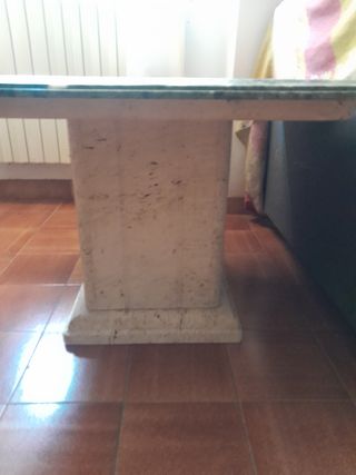 Tavolino in marmo verde e bianco