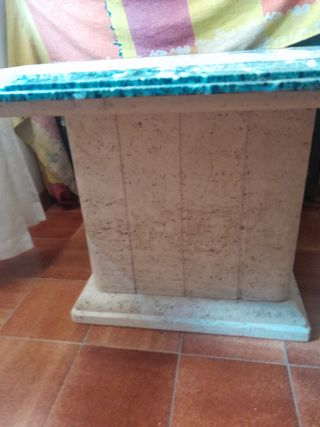 Tavolino in marmo verde e bianco