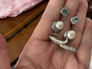 3 pares Pendientes Swarovski , Plata Azul y plata 