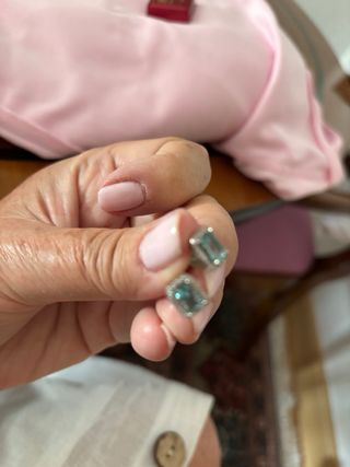 3 pares Pendientes Swarovski , Plata Azul y plata 