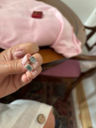 3 pares Pendientes Swarovski , Plata Azul y plata 