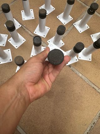 18 Patas Aluminio Blancas regulables