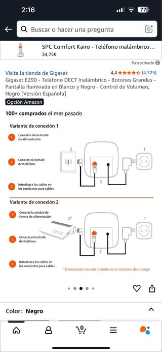 Gigaset E290 Teléfono DECT inalámbrico