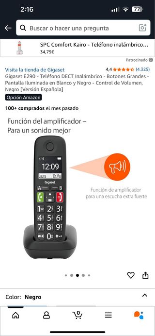 Gigaset E290 Teléfono DECT inalámbrico