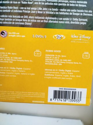 Pack 3 Clásicos Disney DVD: Tod, Dumbo, Robin Hood