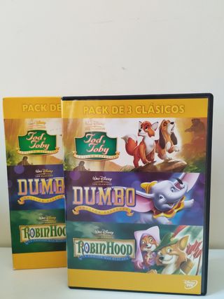 Pack 3 Clásicos Disney DVD: Tod, Dumbo, Robin Hood