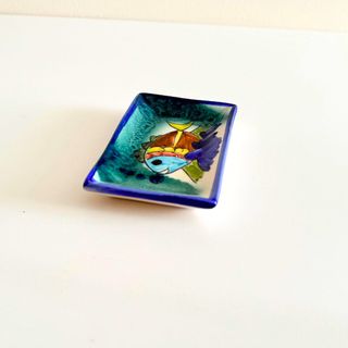 Pequeno Prato Cerâmica Pintado à Mão diseño pez