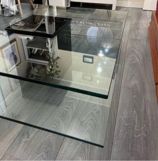 Mesa centro cristal 2 niveles