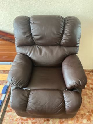 Sillón relax marrón piel sintética