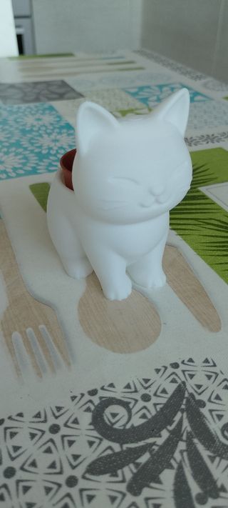 Vasetto decorativo Gattino bianco stampa  3D