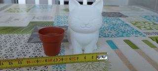 Vasetto decorativo Gattino bianco stampa  3D