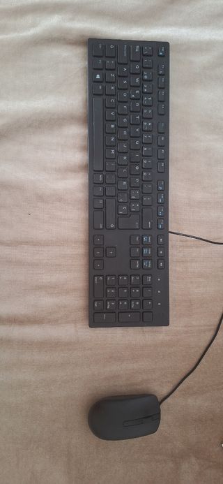 Ratón negro + Teclado negro USB 
Marca Dell