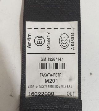 CINTURON SEGURIDAD TRASERO DERECHO 173279 OPEL INSIGNIA BERLINA