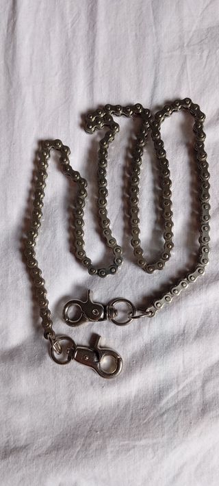 Cadena cartera moto - plata