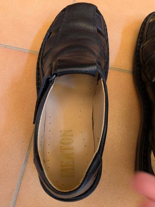Sandalias Piel Hombre - Negras