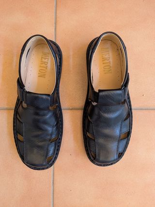 Sandalias Piel Hombre - Negras