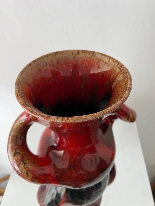 Vaso Ceramica Rosso Vintage