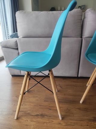 2 sillas color turquesa