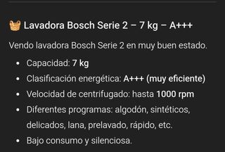 
Lavadora Bosch Serie