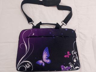 Maletín ordenador portátil morado - Bolsillos 