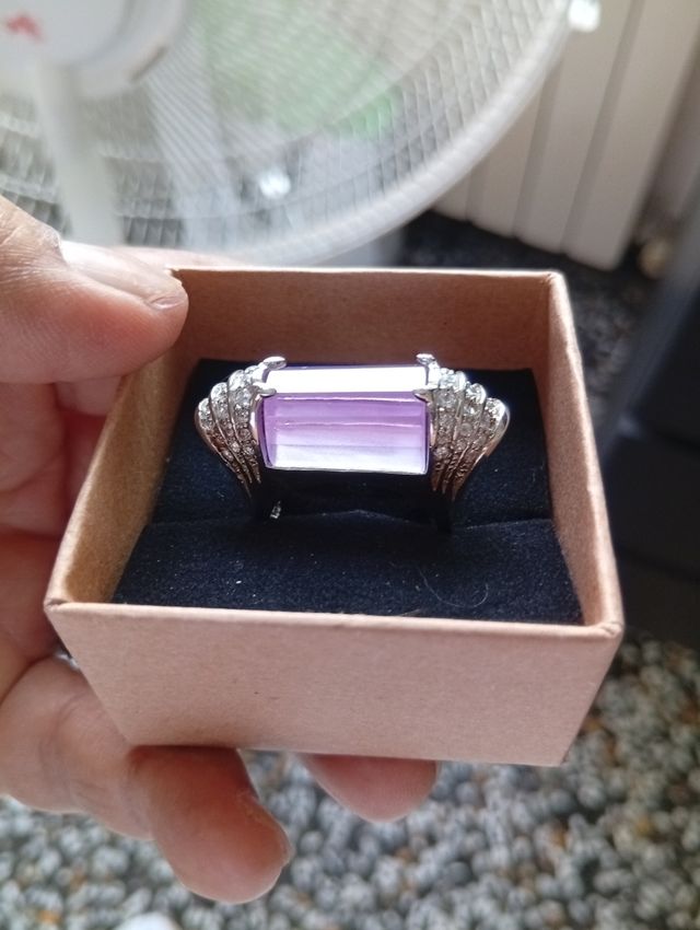 Anello ametista viola argento 925