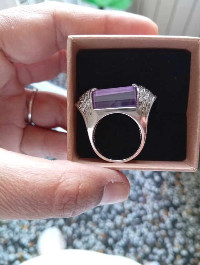 Anello ametista viola argento 925