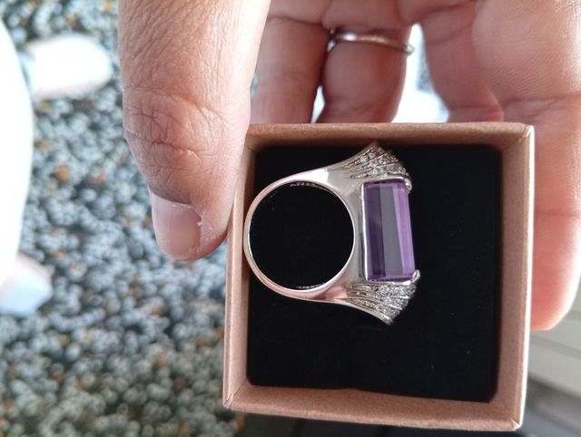 Anello ametista viola argento 925
