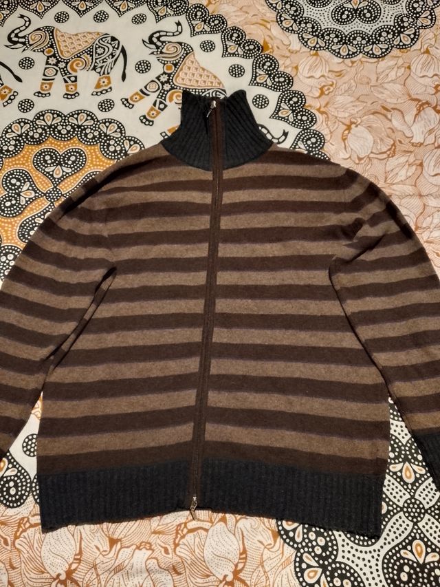 Chaqueta Pulligan rayas marrón-negro