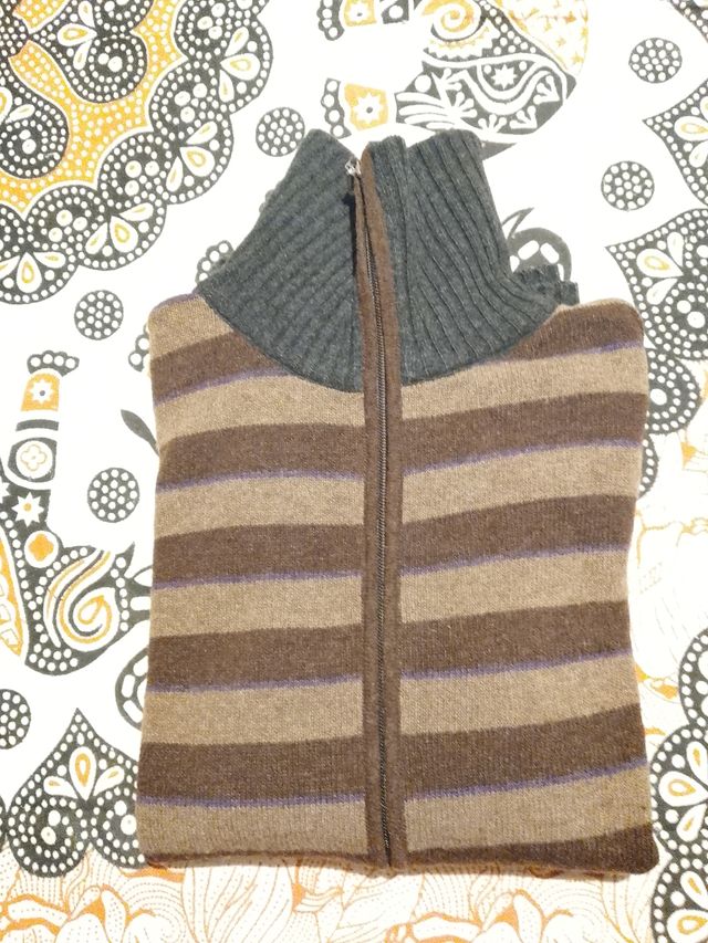 Chaqueta Pulligan rayas marrón-negro