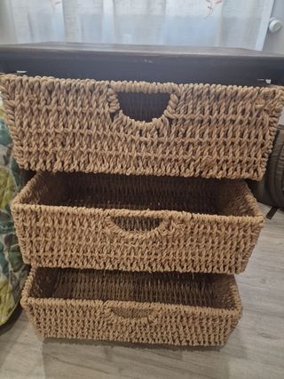 Cajonera mimbre 3 cajones