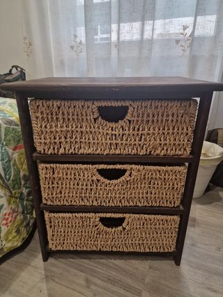 Cajonera mimbre 3 cajones