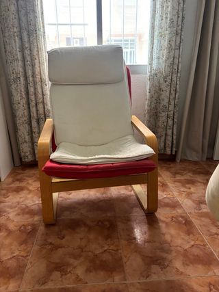 Sillón relax Ikea - Rojo y beige