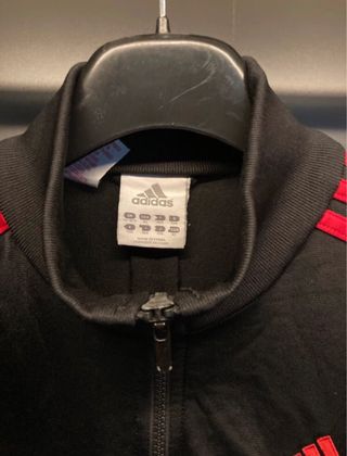 Felpa Adidas zip nera/rossa tg M