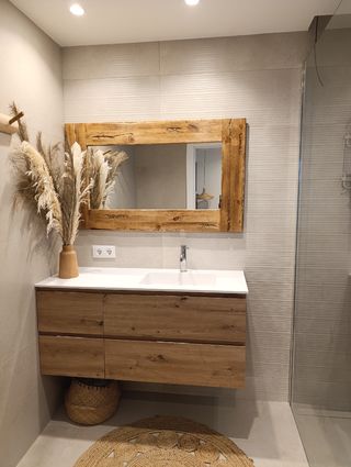 Espejo rústico madera maciza.