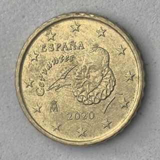 10-04055-España 10 cent € -  2020 -cuño roto pelo 