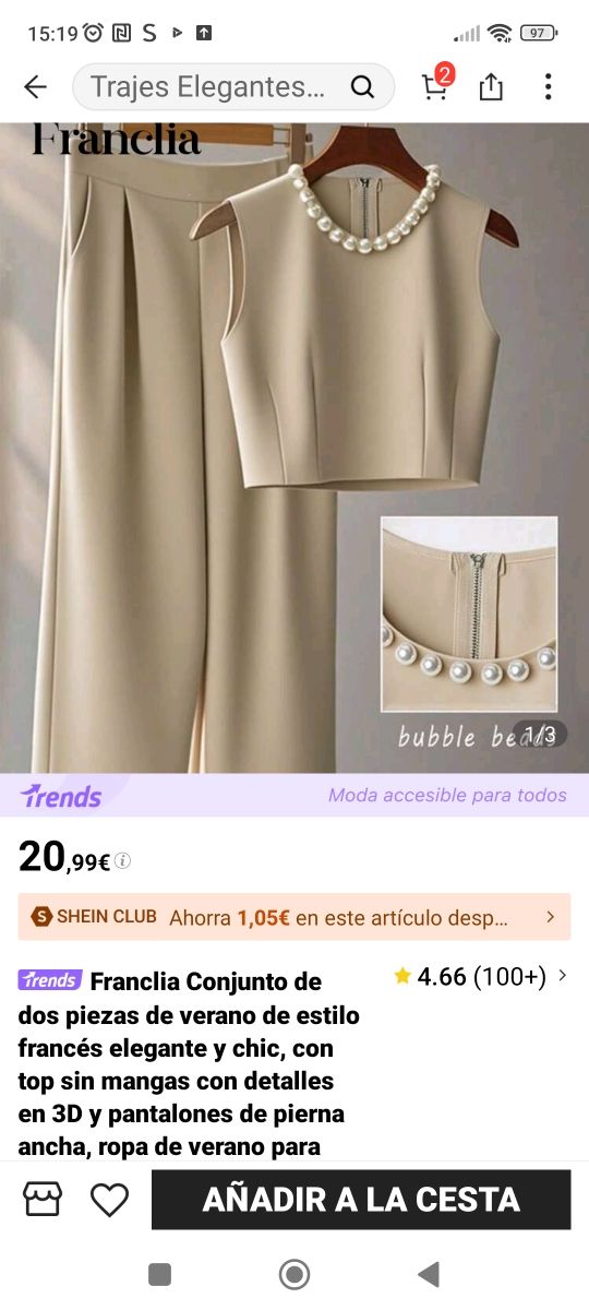 Franclia - Traje beige 2 piezas