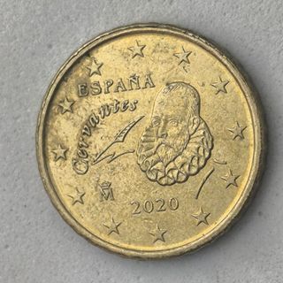 10-04056-España 10 cent € -  2020 -cuño roto pelo