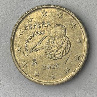 10-04058-España 10 cent € -  2020 -cuño roto pelo