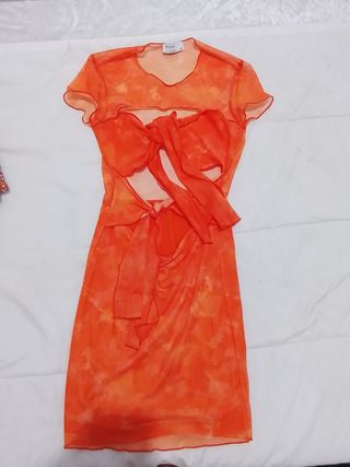 Vestido Bershka anudado naranja