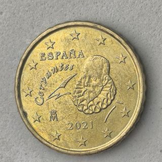 10-04060-España 10 cent € -  2021- cuño roto pelo 